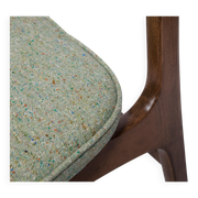 Mid-century apple green wool chair, beech wood, Rajmund Halas, Poland, 1960.