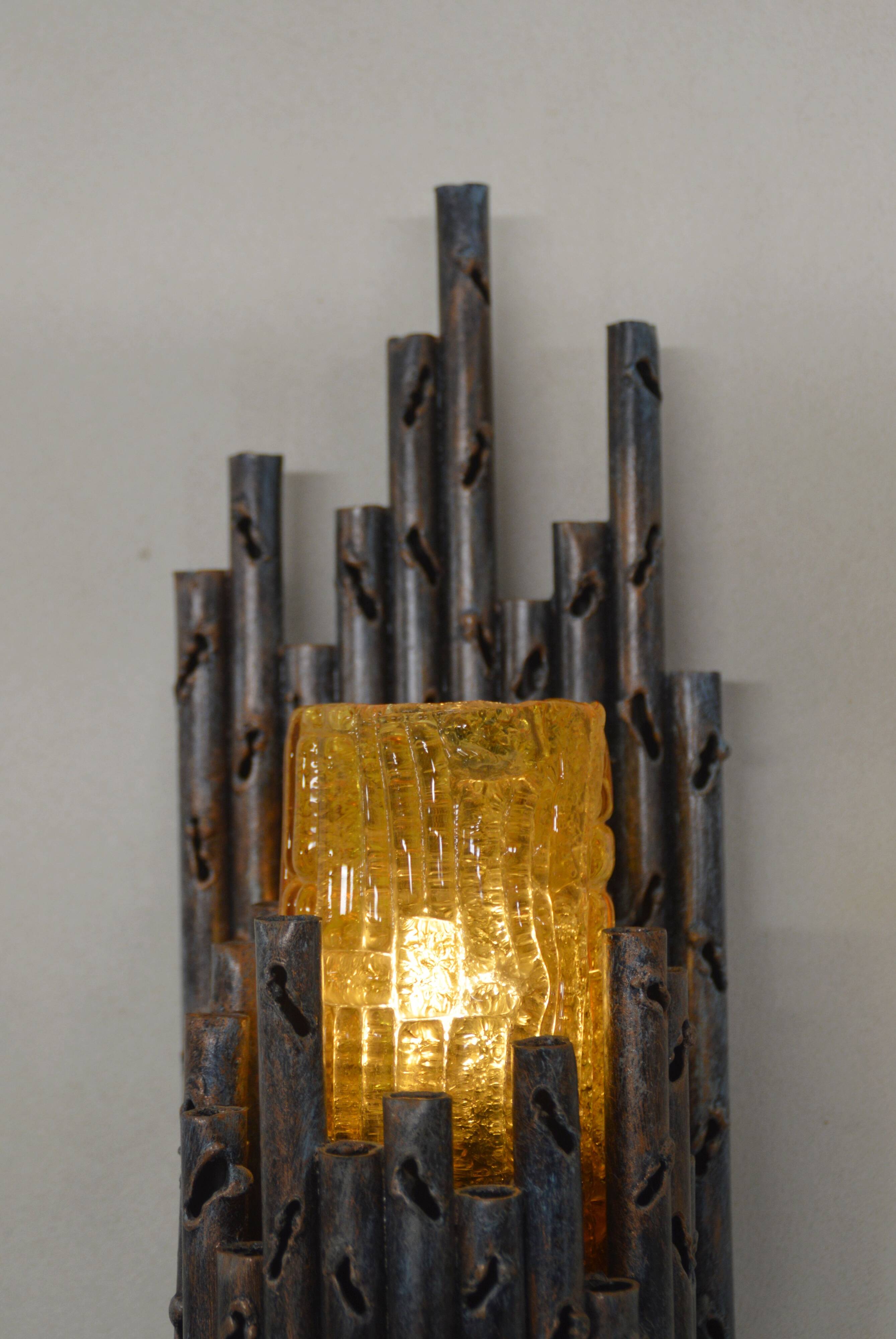 Applique brutaliste conçue par Marcello Fantoni, années 1960