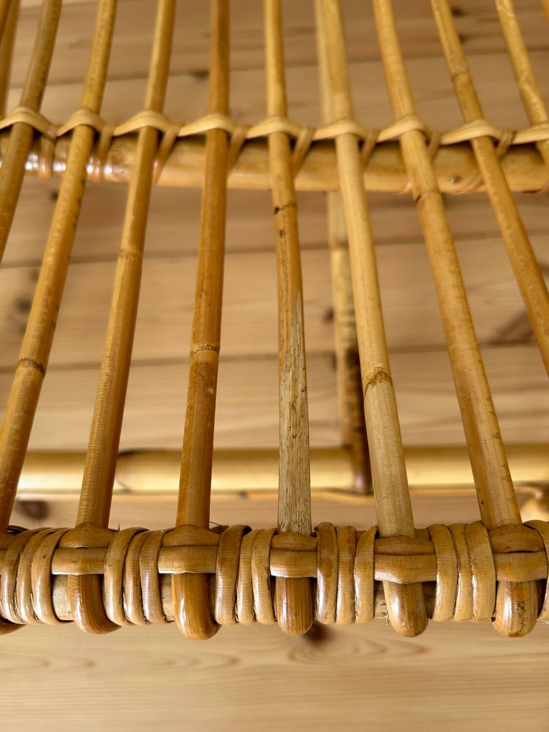 Vintage rattan bench