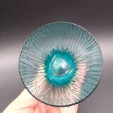 Set of 6 turquoise glass water glasses around 1975