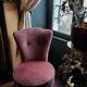 Powder pink velvet low chair