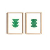 Duo of abstract paintings contemporary illustration signed eawy