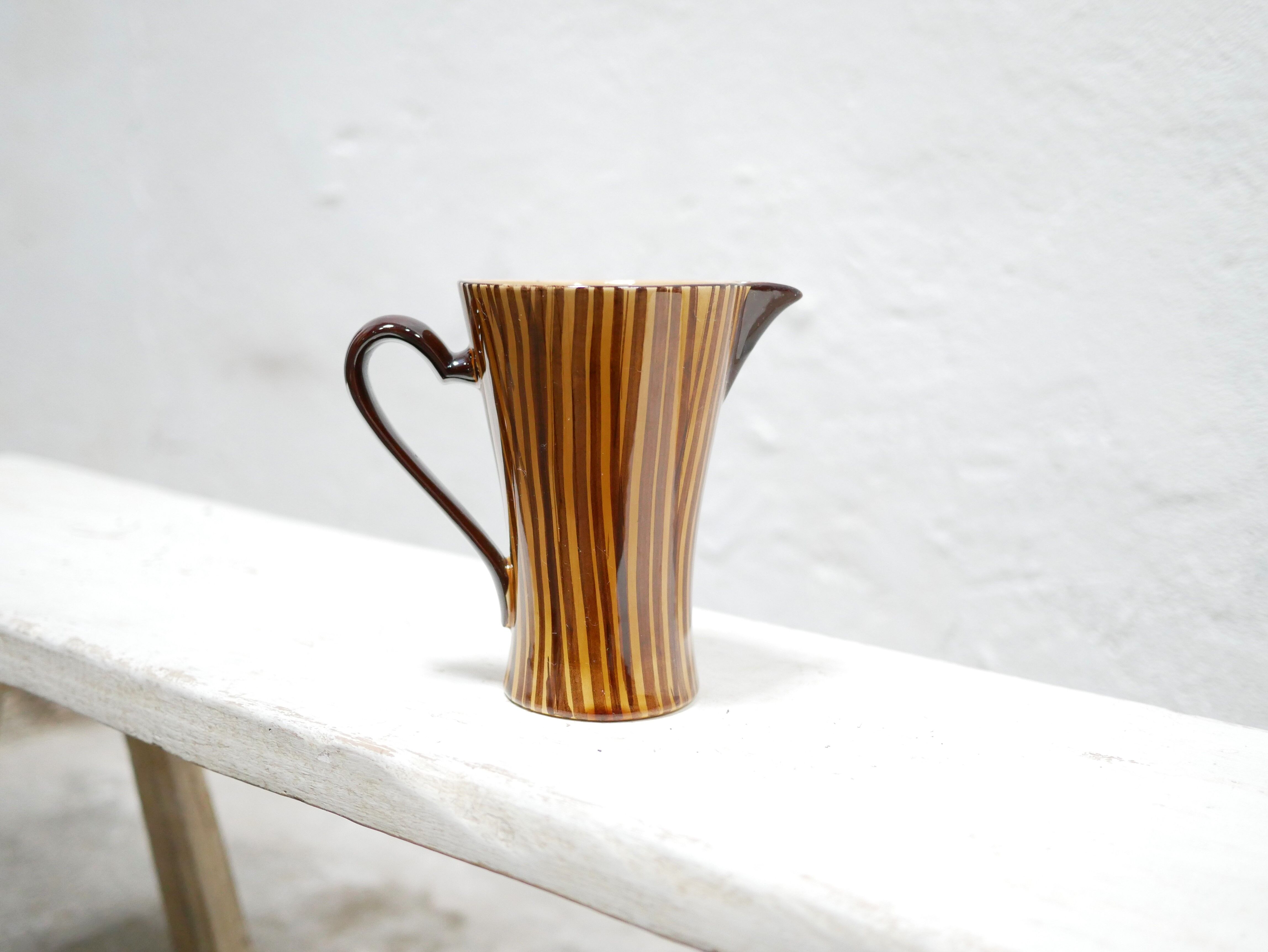 Vintage ceramic pitcher by the Sarreguemines manufacture