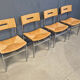 Belgian wicker and chrome dining chairs, 1970s - set of 4