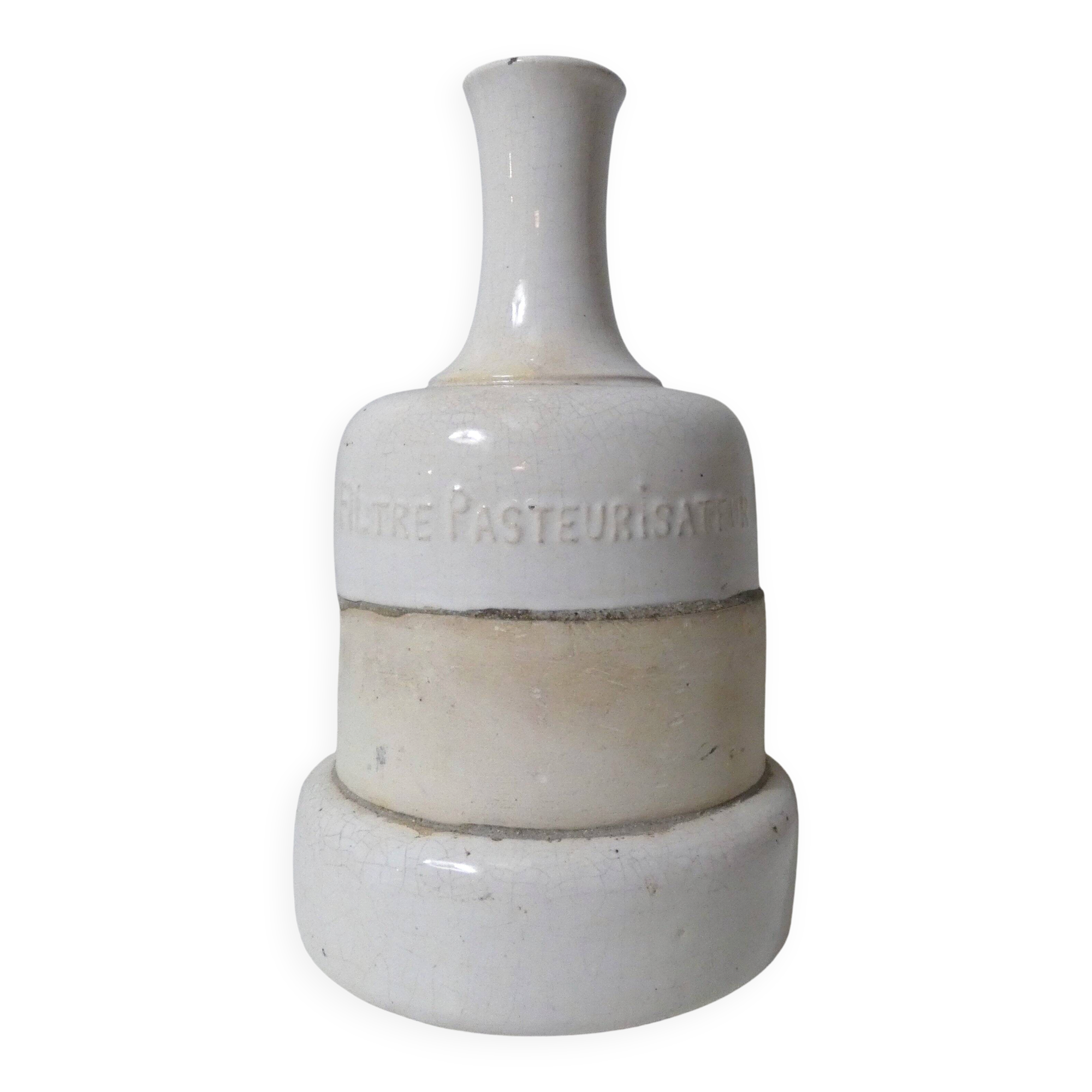 ancient stoneware soliflore vase in white
