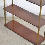 Etagère à poser en bois et laiton