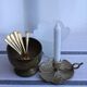 Gold metal candle holder