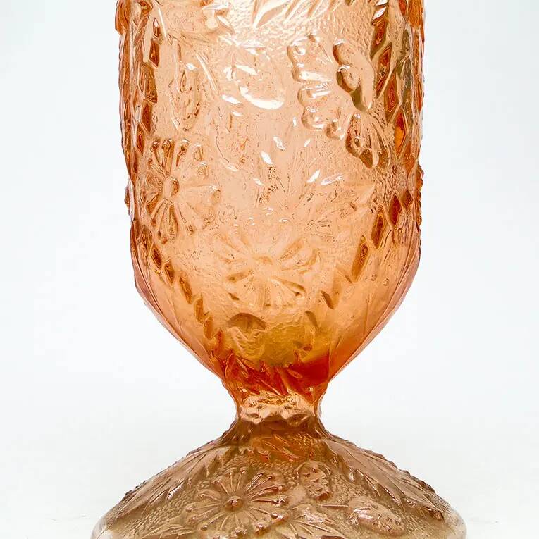 Retro vase, rose glass, Ząbkowice, Poland, 1970s