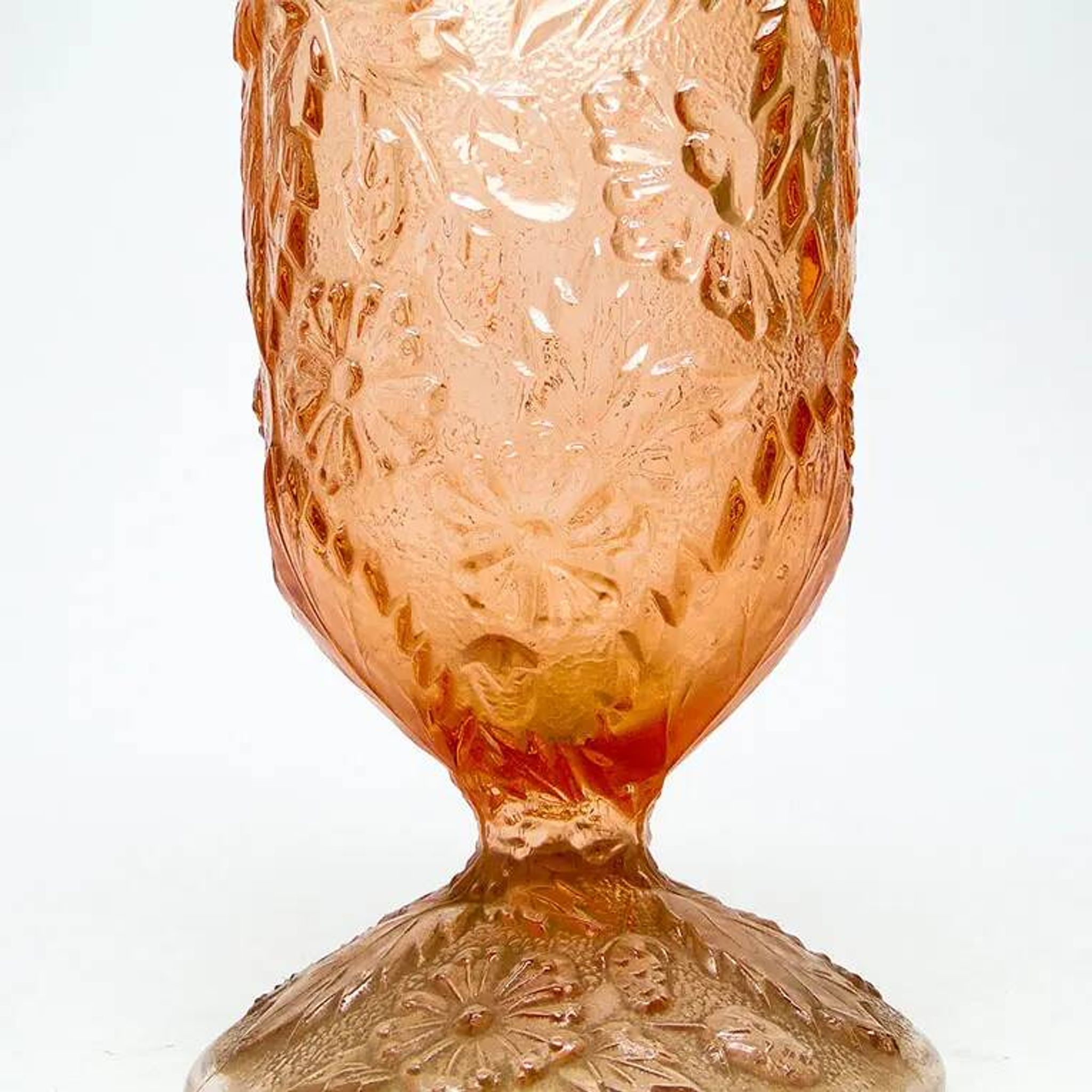 Vase rétro, verre rose, Ząbkowice, Pologne, années 1970