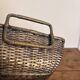 Vintage 1950s silver metal braided fruit basket