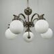 Art Deco Five-Light Chrome Chandelier, Czechoslovakia, 1930s