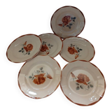 6 Digoin and Sarreguemines dessert plates