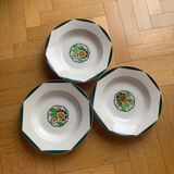 Assiettes géométriques et fleuries