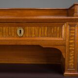 Wilhelmine secretary in walnut & exotic veneer with leather top