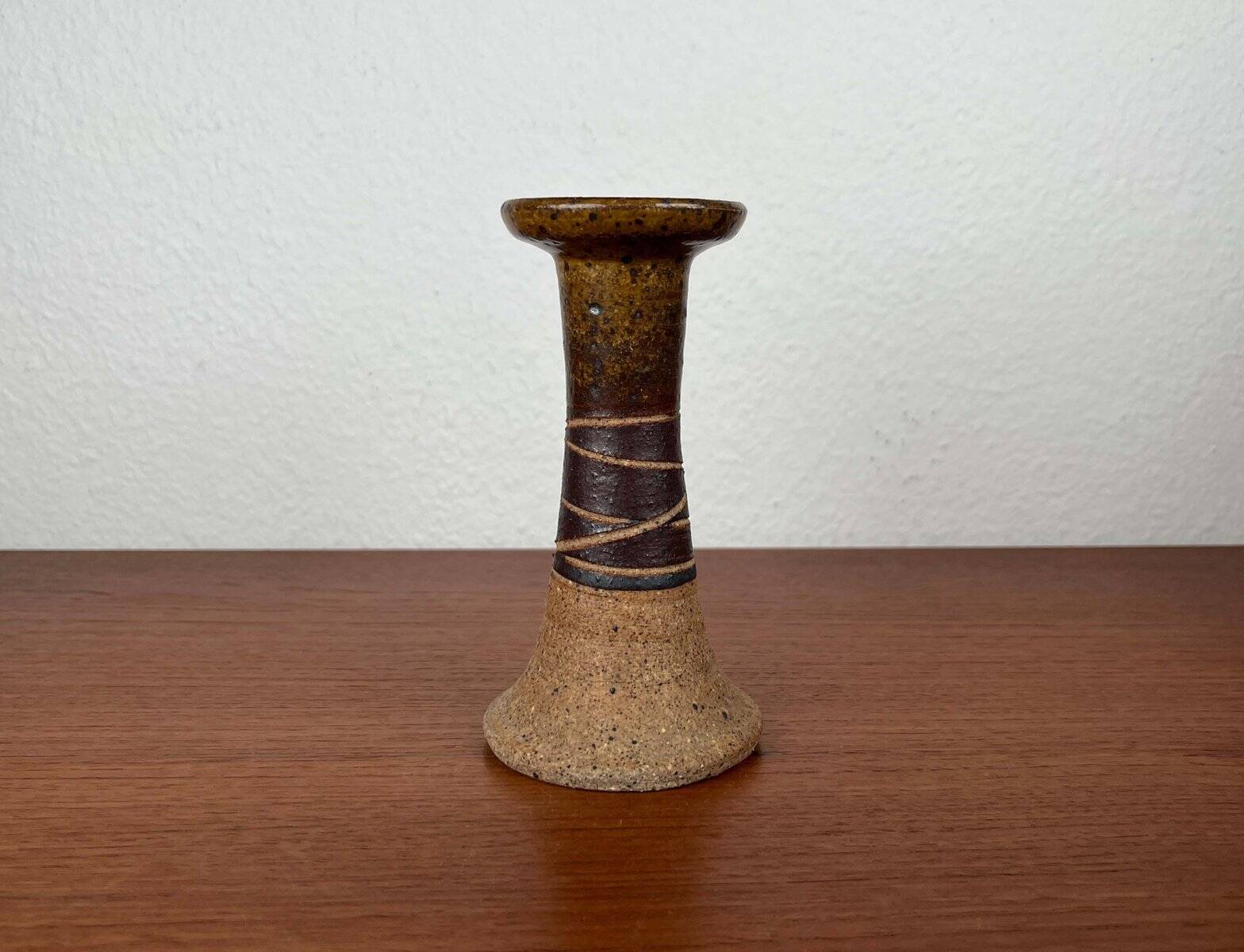 Danish studio pottery candlestick by Tue Poulsen for Tue Keramik, 1960s.