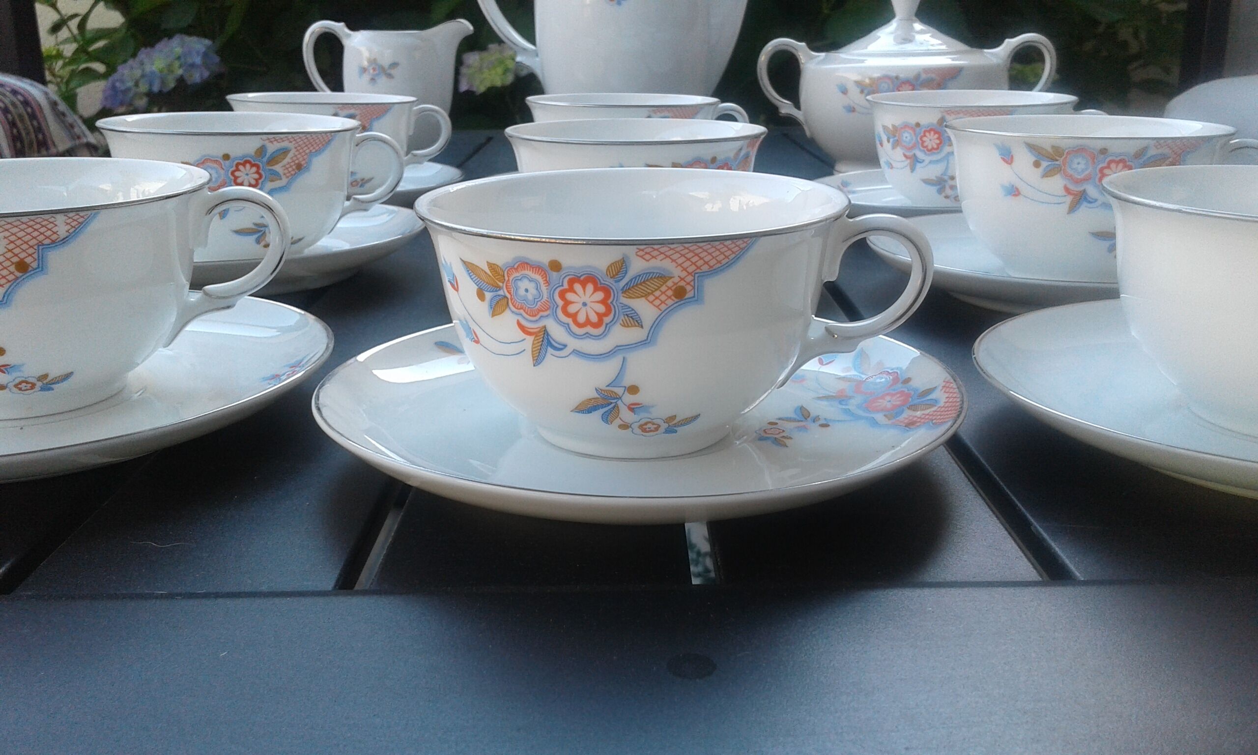 Coffee or tea service, bohemian porcelain circa 50s