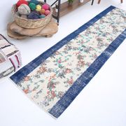 Blue floral vintage runner rug 275x74cm