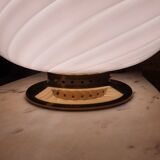 Large globe white swirl table wall or ceiling lamp in Murano glass italian vintage home decor MCM Midcentury modern flush mount sconce light
