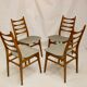 Set of 4 Scandinavian chairs year 50-60 restored anti-stain fabric gray cloud.