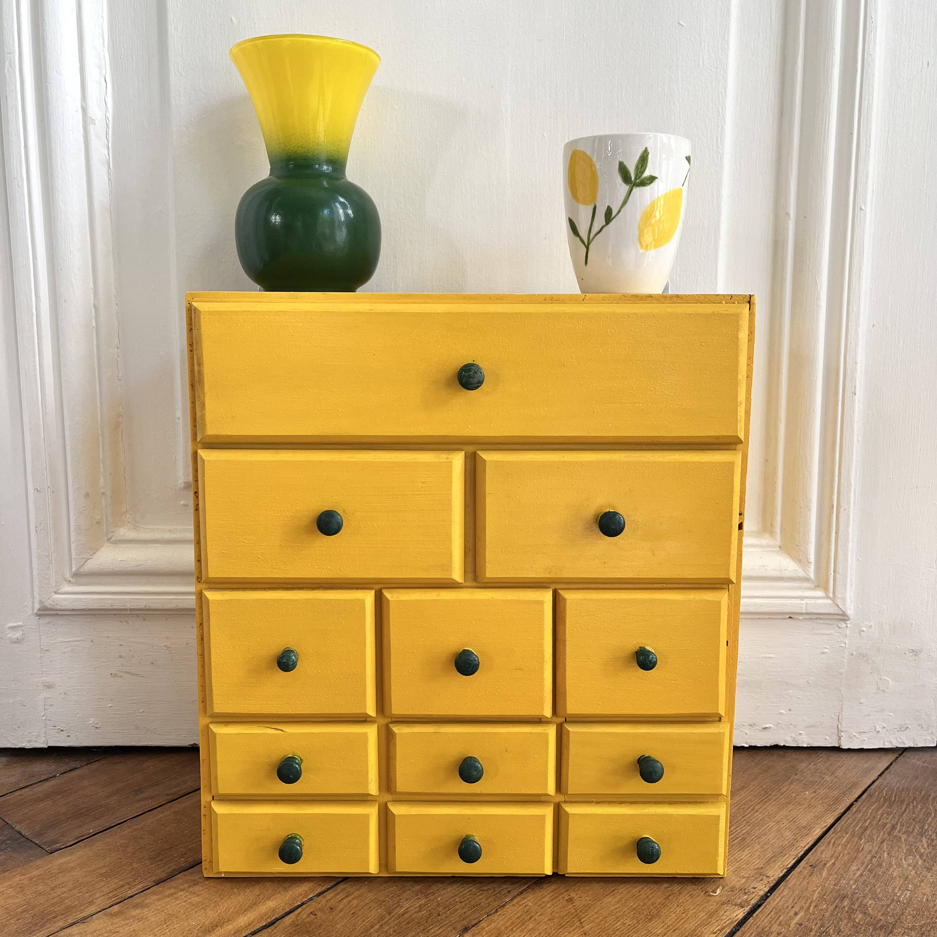 Casier étagère de rangement vintage à tiroirs