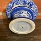 Fruit Bowl White Ceramic Vintage Blue Decor #D552