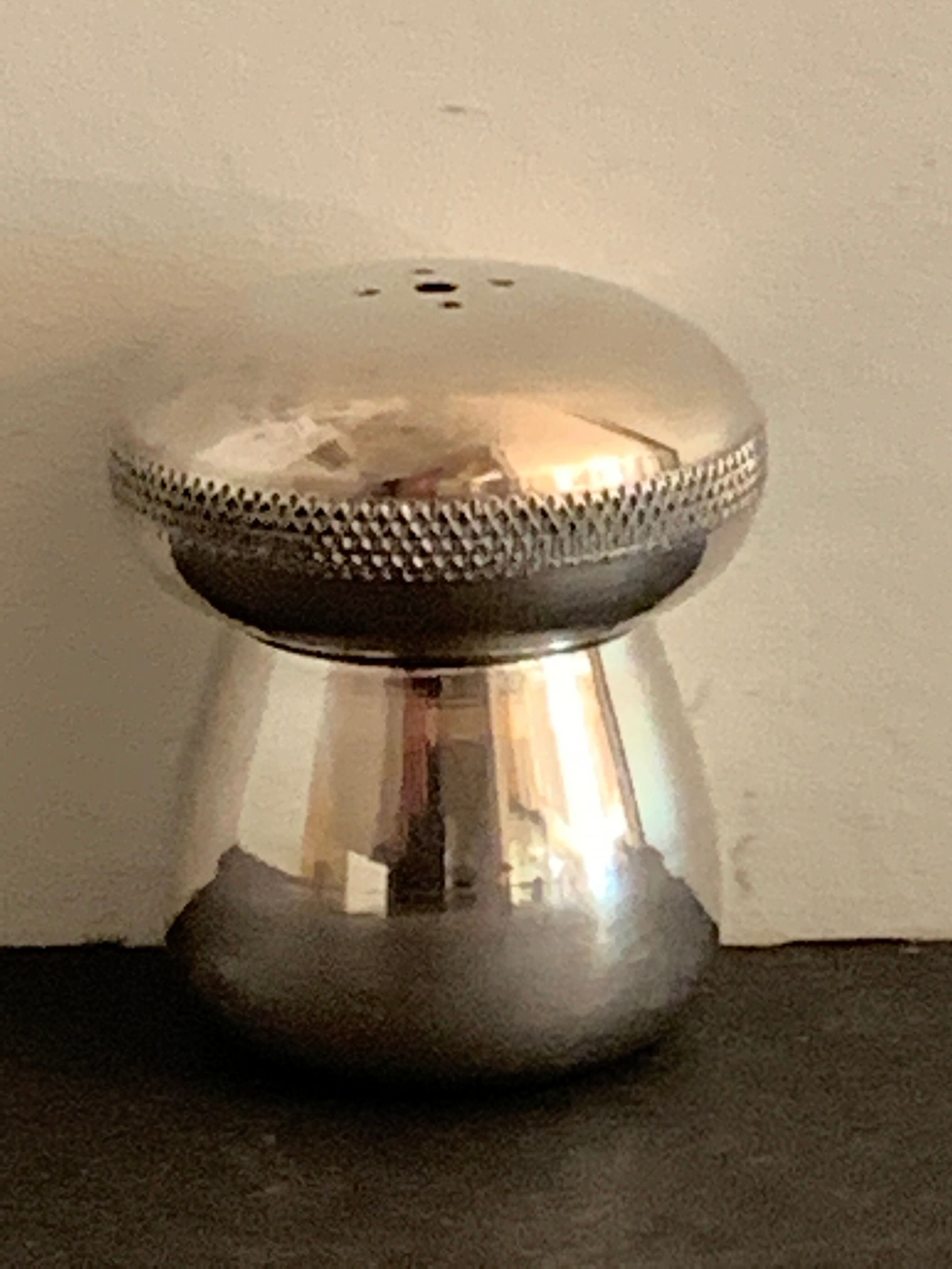 Salt and pepper mushrooms in silver metal Pavilion Christofle