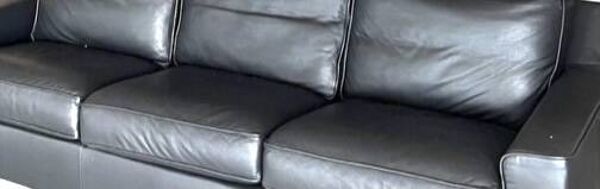 Canapé en cuir noir haut de gamme Ligne Roset