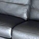 High-end black leather sofa Ligne Roset