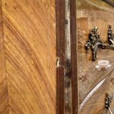 Louis XV style commode in marquetry, 20th century.