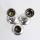 Set of 3 silver metal candle holders