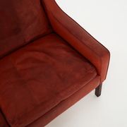 Red leather sofa, Scandinavian design, 1960s, designer: Fredrik Kayser, production: Vatne Møbler