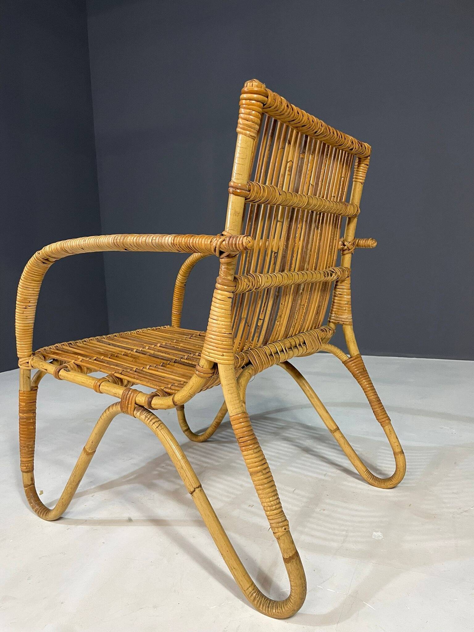 Art Deco rattan seating set, Central Europe, 1930s–1940s