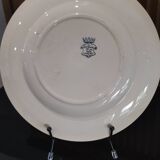 5 assiettes plates en Terre de Fer, faïence de Longwy modèle "Suzanne"