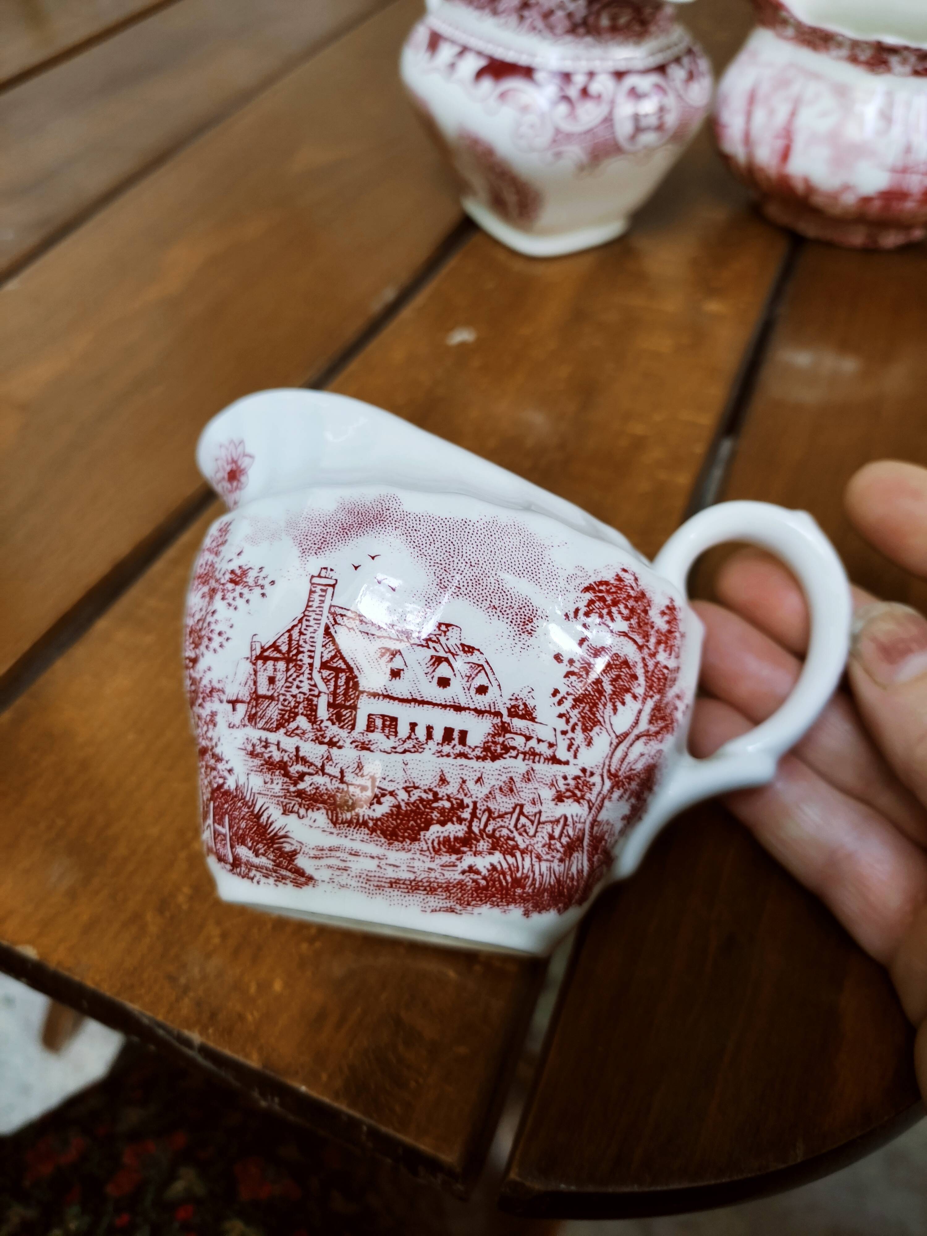 Collection of 3 milk jars in faience