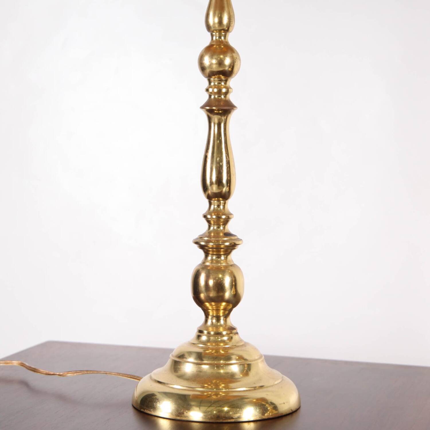 Pair of large brass lamps