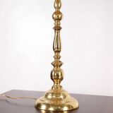 Pair of large brass lamps