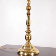 Pair of large brass lamps