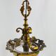 Suspension lantern in gilded bronze and engraved glass, Louis XVI style.
