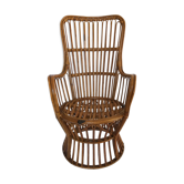 Fauteuil rotin par Dal Vera, Italie 1950