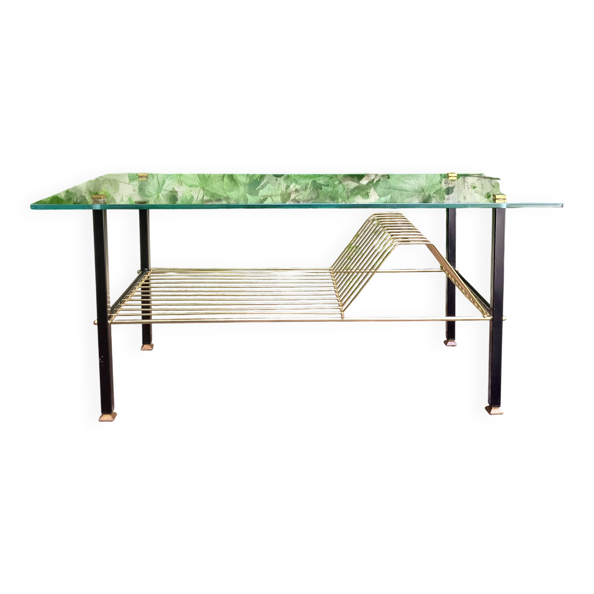 Table basse métal et verre