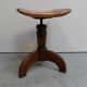 Tabouret de piano vintage en chêne des années 1930