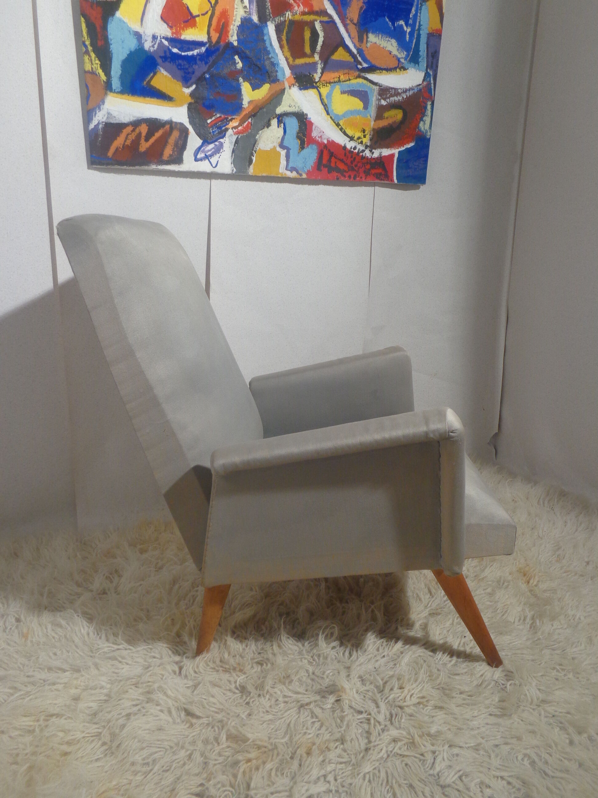 Pair of vintage chairs from the 50s compass feet