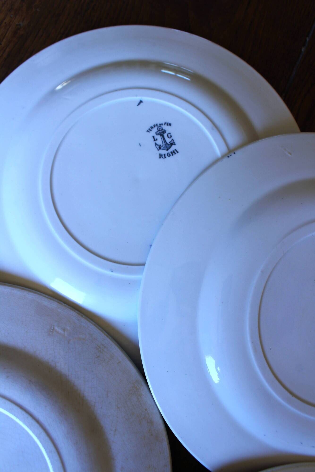 A set of 5 flat plates Chardon Bleu Terre de Fer Clairefontaine Righi