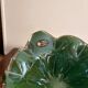 Corolla Cup Empty Pocket Bowl Murano Style Green Crystal