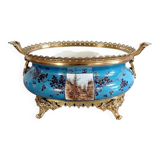 Planter in glazed porcelain and gilded bronze late nineteenth