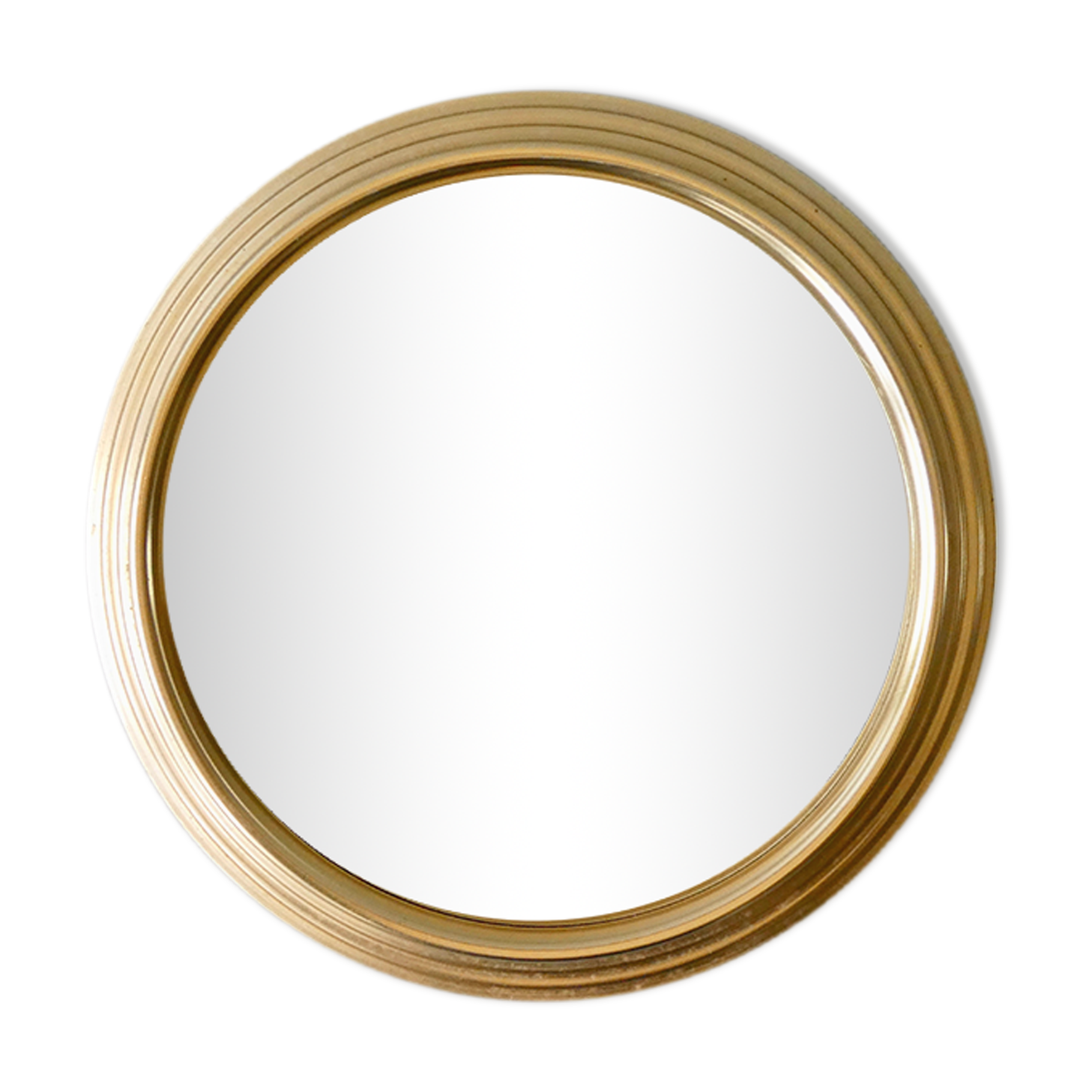 Mirror top in gilded aluminum, diameter 29 cm