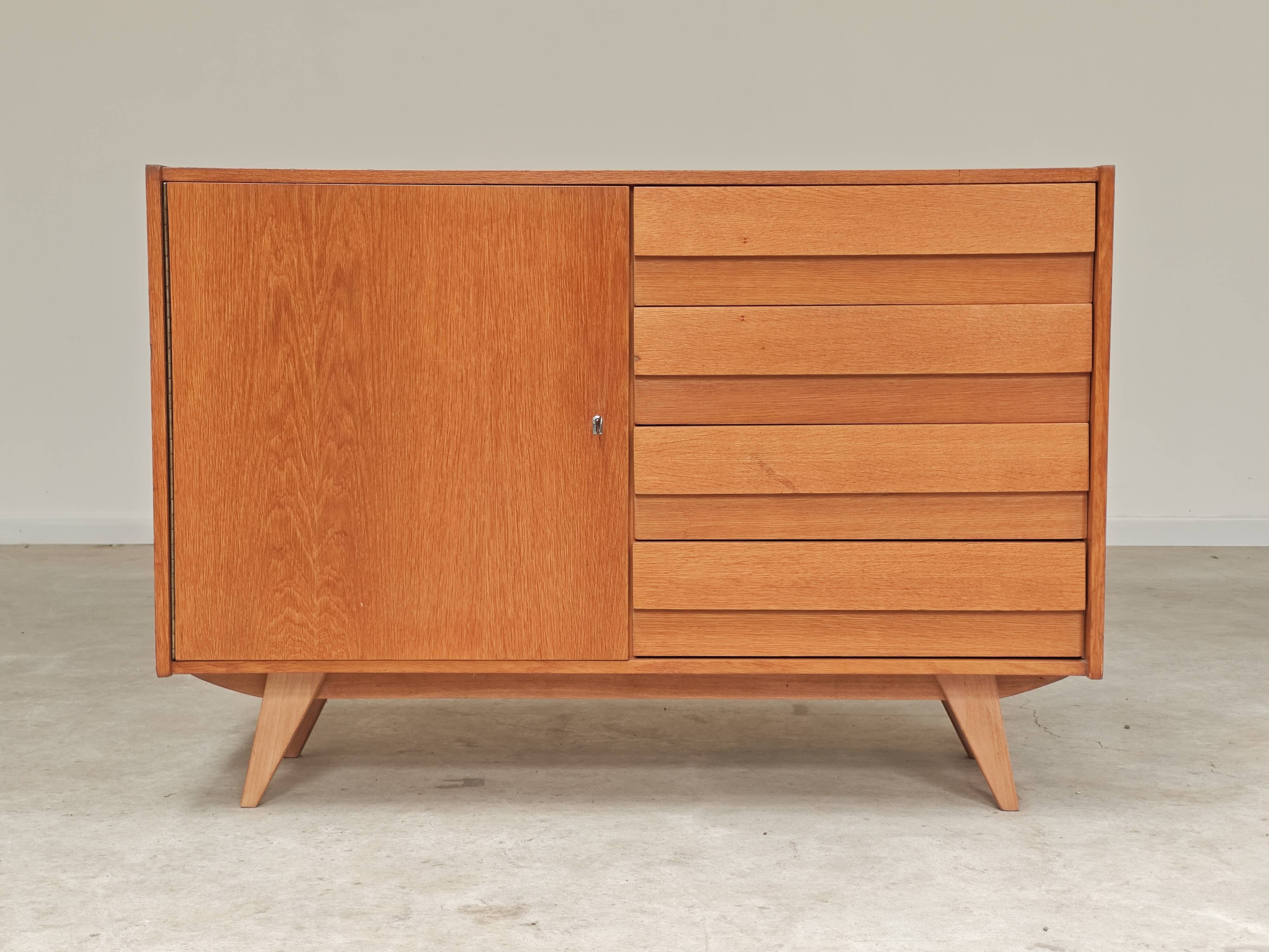 Sideboard U 458 light oak Jiri Jiroutek for Interier Praha 1960