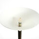 XL 70s Tulip floor lamp with a brown wicker frame and a plexiglass shade