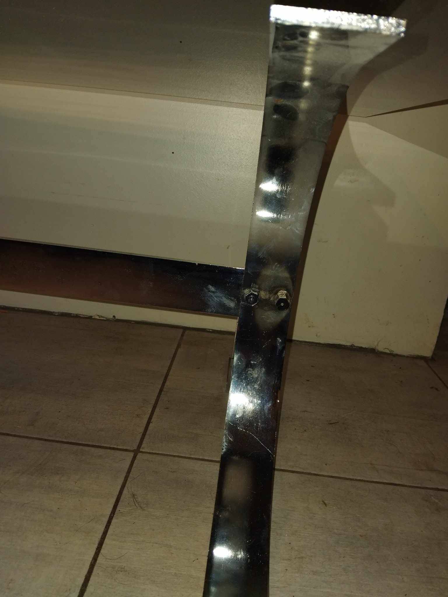 70's chrome metal and smoked glass coffee table