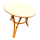 Fauteuil et table d'enfant vintage en rotin et bambou 1960-1970 Bureau et chaise cintré